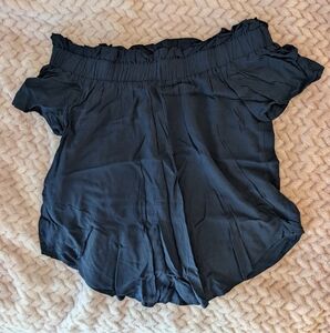 Blue Off-Shoulder Blouse